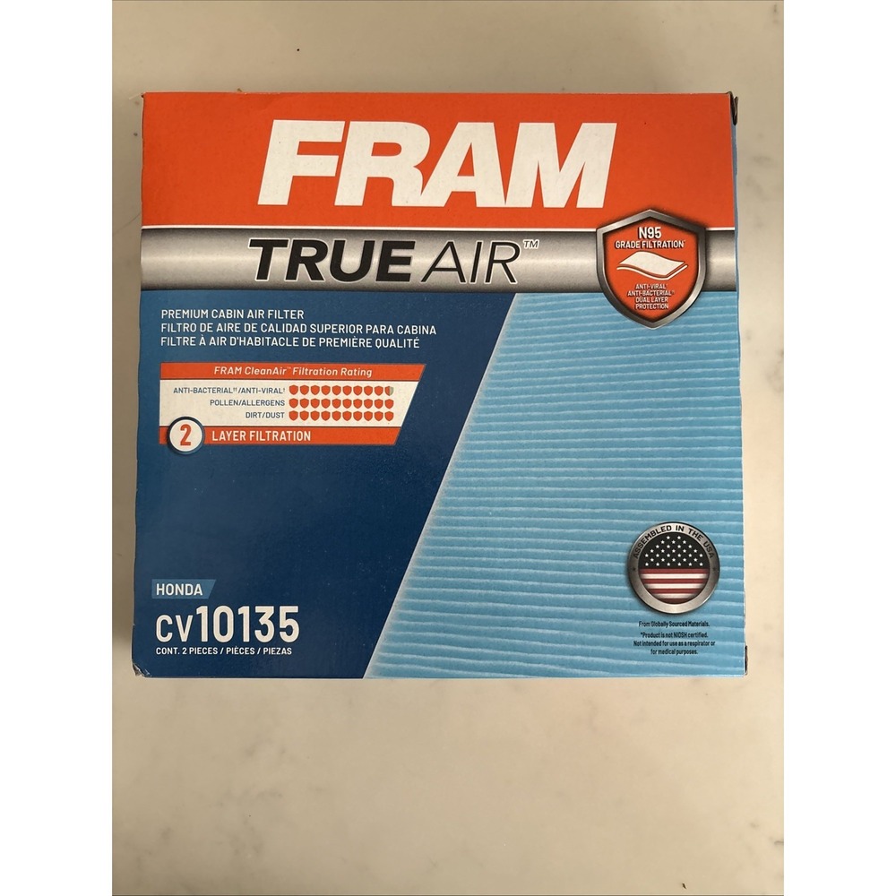 Fram CV10135 Cabin Air Filter Honda Contains 2 Pieces. New in Box